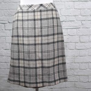 L.L. Bean plaid wool blend work or school skirt